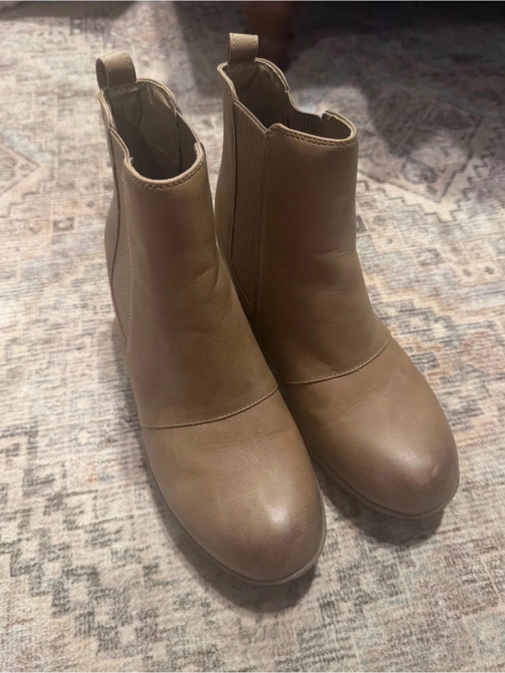 Amazon Taupe Slip-On Ankle Boots with Elastic Panels